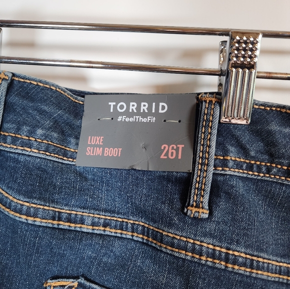 Torrid Luxe Slim Bootcut Mid-rise Denim Jeans Plus Size 26 Tall New - Picture 8 of 12